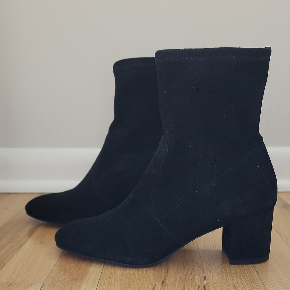 Stuart Weitzman Black Suede Ankle Booties